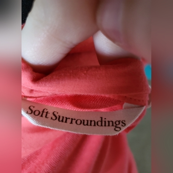 💚HP💚Soft Surroundings Bevvie Button Top Coral Cotton/Modal Blend - Picture 8 of 10